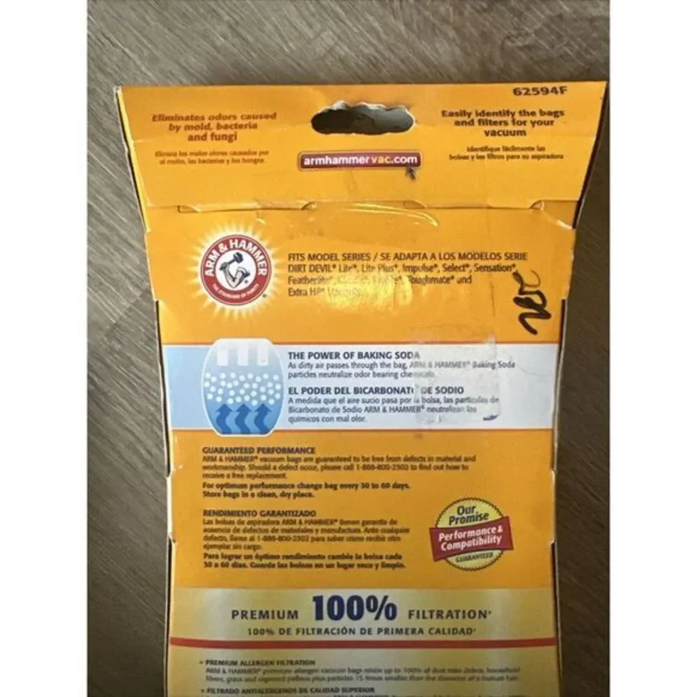 Dirt Devil D Arm & Hammer Odor‎ Eliminating Vacuum Bags - 3 BAGS 62594F